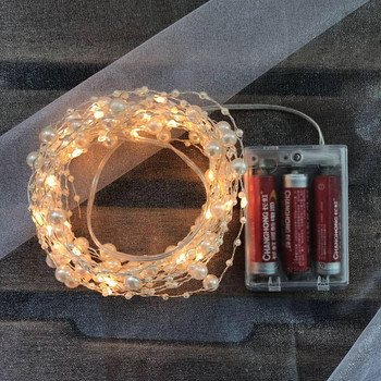 Нови мъниста LED струнни светлини Приказни светлини 2M/3M Festoon Led Light Батериен гирлянд Новогодишна коледна украса 2021