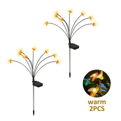 Saules āra bišu gaismas Ūdensnecaurlaidīgs dārza rotājums Mājas zāliena uguņošana Gaismas grīda Jaungada Ziemassvētku āra dekoru lampa