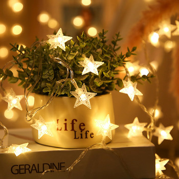 Светодиодни светлини със звезди, приказни светлини, USB/захранвани с батерии, улични гирлянди, новогодишна коледна елха, украси за сватбено тържество