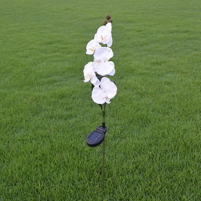 Saules gaismas dārza dekorēšanai 5 galviņas Phalaenopsis ūdensnecaurlaidīgas āra ainavas zāliena lampas iekšpagalma celiņam piemājas pagalmā