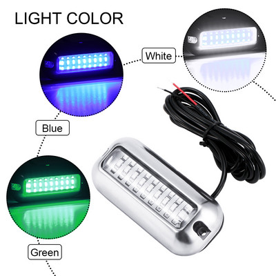 12V 27 LED veealuse paadi ahtripeegliga kerge roostevabast terasest veealune pontoon veekindel lambipirn valge/sinine/roheline