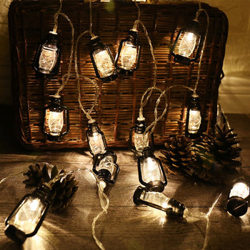 10 LED 1,6M Φωτάκια κηροζίνης String String Fairy Garland Lantern String AA Battery Powered Home Xmas Party Decoration String Lights