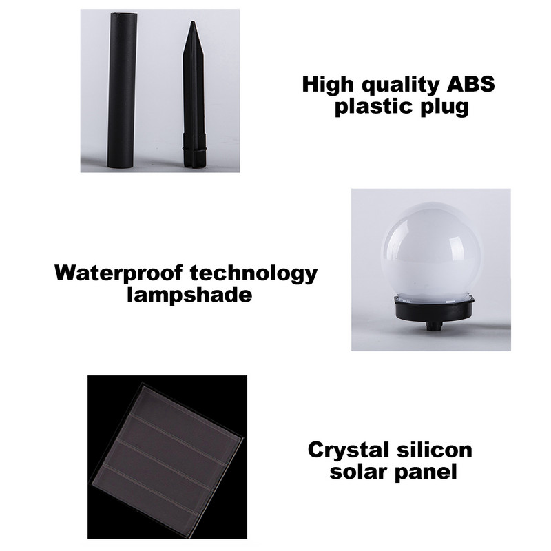 2 buc. Lumină solară cu LED-uri pentru căi de grădină în aer liber Lampă cu energie solară pentru gazon curte Bec de decorare a peisajului Lămpi stradale impermeabile