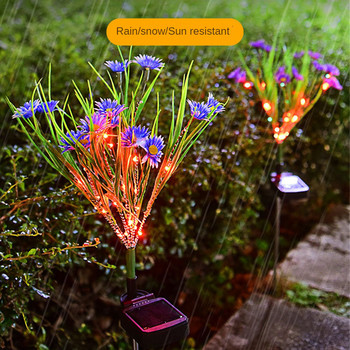 Малки диви цветя Празничен фенер Слънчево захранване Симулация на морава Лампи Външна градина Вила Декорация Двор Наземна лампа