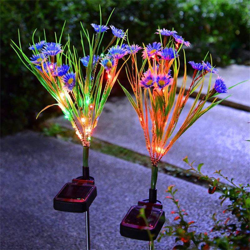 Mici flori sălbatice Lanternă festivă Alimentare solară Simulare Lămpi de gazon în aer liber Grădină Decorare vilă Lampă de sol pentru curte