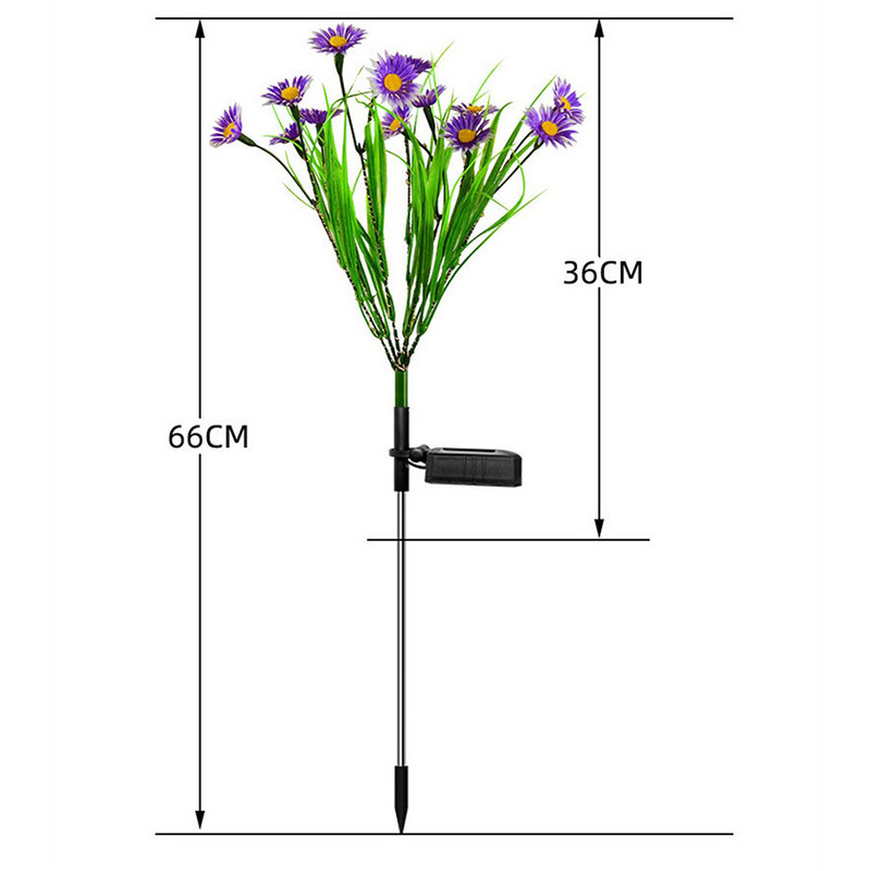 Mici flori sălbatice Lanternă festivă Alimentare solară Simulare Lămpi de gazon în aer liber Grădină Decorare vilă Lampă de sol pentru curte