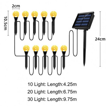 1 комплект слънчева лампа за морава IP55 Водоустойчива Автоматично включване/изключване Множество режими на осветление Слънчеви мехурчета Градинска лампа Декорация на пейзаж