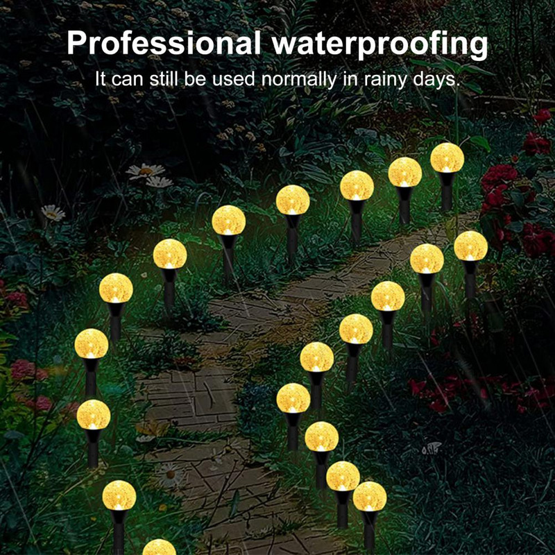 1 szett napelemes fűnyíró lámpa IP55 vízálló, automatikus be-/kikapcsolás, többféle világítási mód napelemes buborékok kerti lámpa táj dekoráció