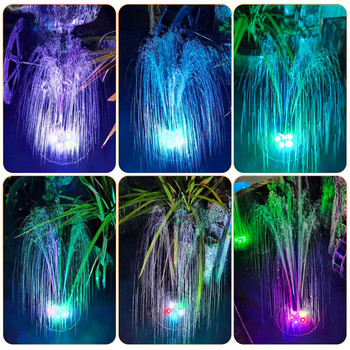 Слънчев градински воден фонтан Помпа с цветна LED светлина Баня за птици Воден плаващ фонтан Езерце Градинско дворно украшение Декорация на морава