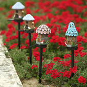 Napelemes gyeplámpák Nagy fényerejű gyanta díszítő lámpák rajzfilm 600 mAh vízálló művészeti kézműves ünnepi ajándékok otthoni világítás dekoráció