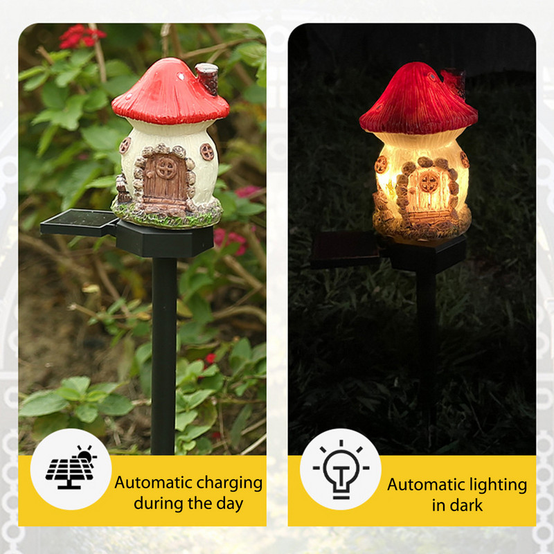 Napelemes gyeplámpák Nagy fényerejű gyanta díszítő lámpák rajzfilm 600 mAh vízálló művészeti kézműves ünnepi ajándékok otthoni világítás dekoráció