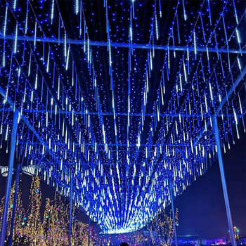 8 Tubes Meteor Shower Rain Led String Lights Γιρλάντες Πρωτοχρονιάς Χριστουγεννιάτικα Φώτα κήπου Εξωτερικός φωτισμός γάμου Γιορτινός φωτισμός