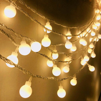 Топка LED Струнни светлини Приказни светлини USB/захранван с батерии Уличен гирлянд Лампа Новогодишна Коледна елха Декорации за сватбено тържество