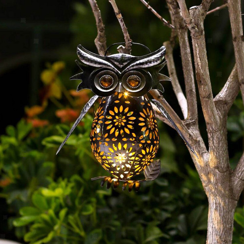 Lumini de grădină pentru pasarelă, curte, curte, lampă cu LED-uri pentru cărări Lampă pentru gazon Lumină solară Bufniță Lanterne pentru bufniță Iluminat exterior