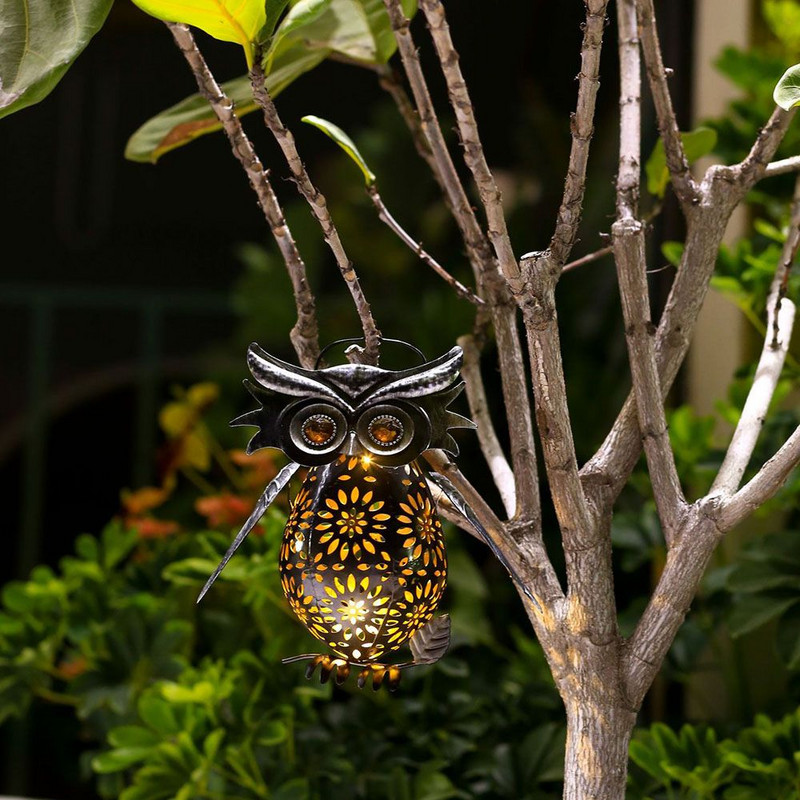 Lumini de grădină pentru pasarelă, curte, curte, lampă cu LED-uri pentru cărări Lampă pentru gazon Lumină solară Bufniță Lanterne pentru bufniță Iluminat exterior
