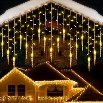 Water Drop 0,4-0,6m Water Drop Χριστουγεννιάτικο LED Εξωτερικό Φωτιστικό Πάγου γιρλάντα AC 220V Holiday Street Garden Light Decoration