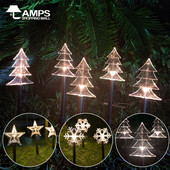 5 tk Star Snowflake Jõulupuu jõulud LED-aiavalgustid veekindlad välipuhkusetee kaunistused maapealne murulamp