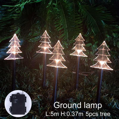 5 tk Star Snowflake Jõulupuu jõulud LED-aiavalgustid veekindlad välipuhkusetee kaunistused maapealne murulamp