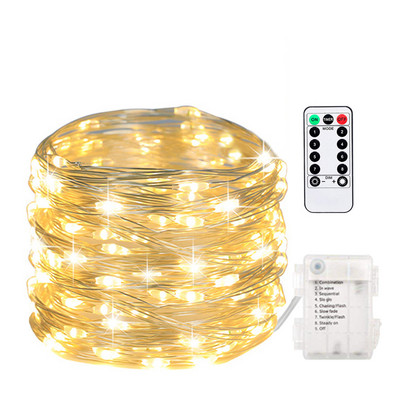 Lumini cu zâne cu LED, 1 buc 10 m 100 LED lumini cu sârmă de zâne USB/funcționate cu baterii lumini din sârmă de cupru cu temporizator de la distanță