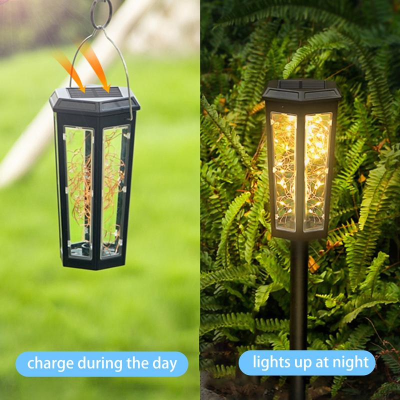 Lampă de cale alimentată cu energie solară șir de lumină cu detectare a luminii impermeabile Lumini de exterior Lumini cu LED pentru gazon Iluminare automată cu 2 moduri pentru