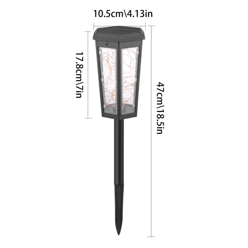 Lampă de cale alimentată cu energie solară șir de lumină cu detectare a luminii impermeabile Lumini de exterior Lumini cu LED pentru gazon Iluminare automată cu 2 moduri pentru