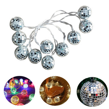 1M LED String Lights Захранван от батерии Mirror Ball Stage Reflection Lamp for Wedding New Year Christmas DJ Disco Home Party Decor