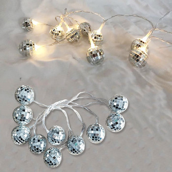 1M LED String Lights Захранван от батерии Mirror Ball Stage Reflection Lamp for Wedding New Year Christmas DJ Disco Home Party Decor