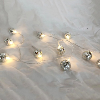 1M LED-es lámpafüzér, elemes tükörgolyós színpadi fényvisszaverő lámpa esküvői újévi karácsonyi DJ diszkó otthoni parti dekorációhoz