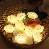 1,5 M pilve stringi tulede lamp 10 LED-i uudne Fairy Light Garland lastele Magamistoa Kodukaunistus Akutoitel 3 värvi