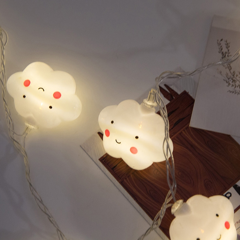 1,5 M pilve stringi tulede lamp 10 LED-i uudne Fairy Light Garland lastele Magamistoa Kodukaunistus Akutoitel 3 värvi