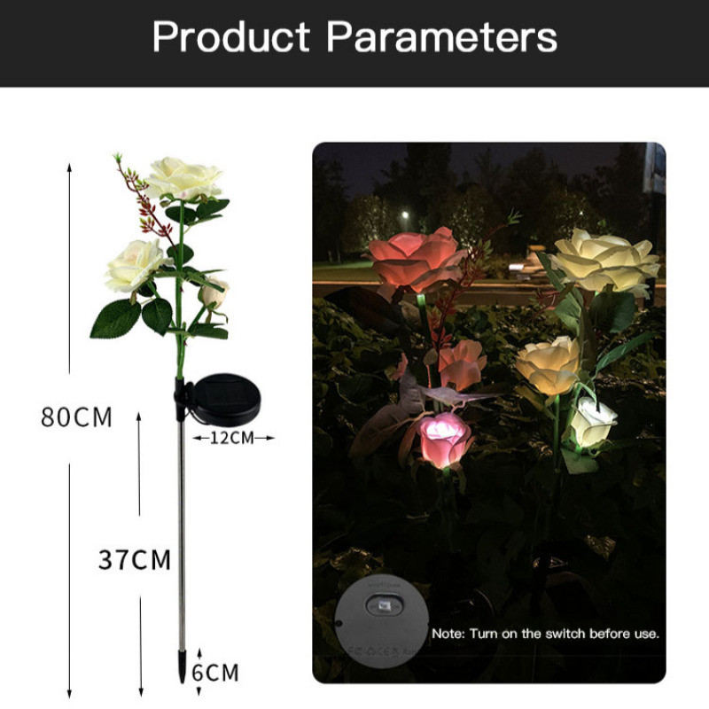 Napenergiával működő rózsakerti lámpák gyep- és kertdekorációhoz