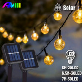 Päikesepatarei LED-tuled Fairy Outdoor Crystal Fairy Light Garden Pulmakaunistused Lamp Veekindel Garland Ramadan Kaunistused