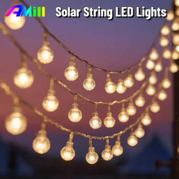 Solar String LED Lights Fairy Outdoor Crystal Fairy Light Διακοσμητικό φωτιστικό κήπου Αδιάβροχη γιρλάντα Διακοσμήσεις Ramadan