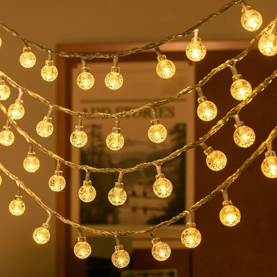 Päikesepatarei LED-tuled Fairy Outdoor Crystal Fairy Light Garden Pulmakaunistused Lamp Veekindel Garland Ramadan Kaunistused