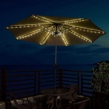 104 LED лампа за градински чадър Външна водоустойчива IP67 струнни лампи Сензор за управление на светлина Градинска декоративна лампа