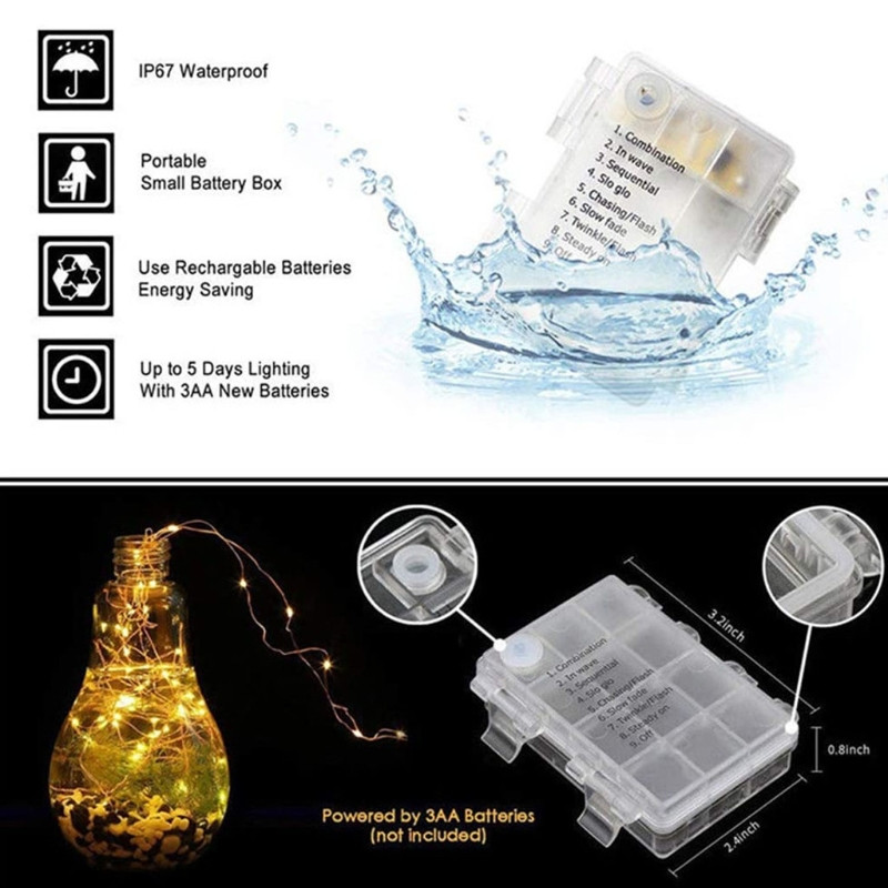 104 LED sodo skėtinis lauko šviestuvas, atsparus vandeniui IP67 šviesos styginių šviesos jutiklio valdymo sodo dekoratyvinė lempa