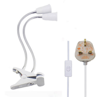 ES ASV spraudnis, 360 grādu elastīgs galda lampas turētājs E27, pamatnes gaismas ligzda, piespraužams kabelis ar zoss kaklu ar ieslēgšanas izslēgšanas slēdzi mājas iekārtai