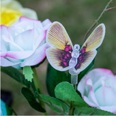 Lumină solară Lampă cu flori de lalele, în aer liber, impermeabilă, pentru gazon, cu LED-uri, cu inserție multicoloră, cale pentru curte, iarnă, lumină solară, decorare pentru grădină