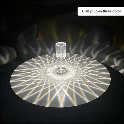 Krištolo stalinė lempa Jutiklinis nuotolinio valdymo pultas Akrilo naktinė lempa Įkraunama naktinė lempa LED naktinio apšvietimo kambario šviestuvai namų dekoravimas