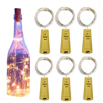 6 τμχ Φωτιστικό Μπουκαλιού Κρασιού με Φελλό LED Αδιάβροχα Φωτάκια Νεραϊδικής Γιρλάντα Χριστουγεννιάτικη διακόσμηση γάμου Φωτάκια μπαταρίας