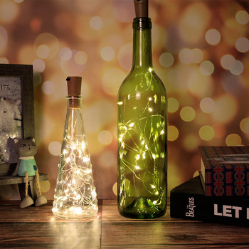 6 τμχ Φωτιστικό Μπουκαλιού Κρασιού με Φελλό LED Αδιάβροχα Φωτάκια Νεραϊδικής Γιρλάντα Χριστουγεννιάτικη διακόσμηση γάμου Φωτάκια μπαταρίας