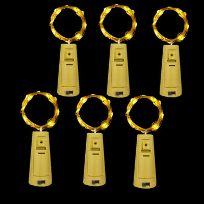 6 gab vīna pudeles apgaismojums ar korķa LED gaismām ūdensnecaurlaidīgs pasaku vītnes Ziemassvētku balles kāzu dekorācijas bateriju gaismas