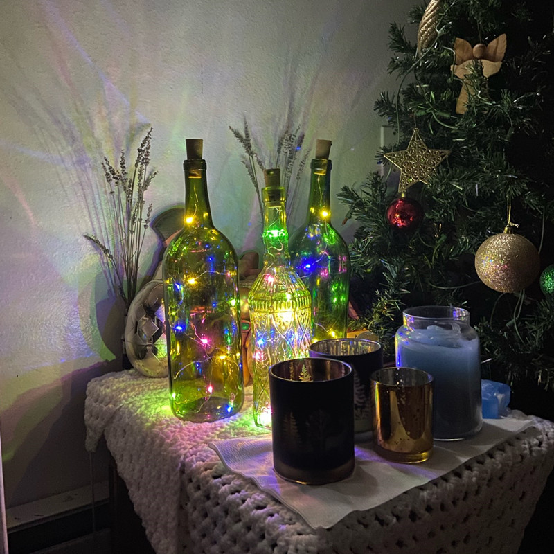 6 gab vīna pudeles apgaismojums ar korķa LED gaismām ūdensnecaurlaidīgs pasaku vītnes Ziemassvētku balles kāzu dekorācijas bateriju gaismas