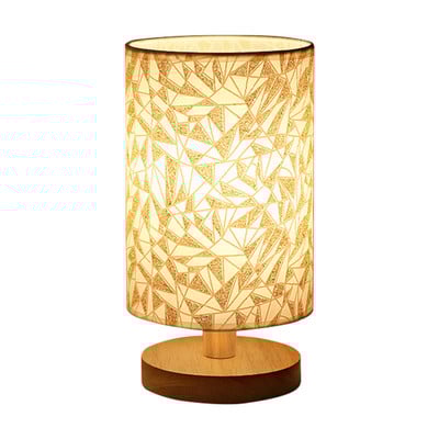 USB нощна лампа Нощни светлини Настолна лампа за спалня Дървена настолна лампа Нощна лампа с цилиндър Абажур за домашен декор