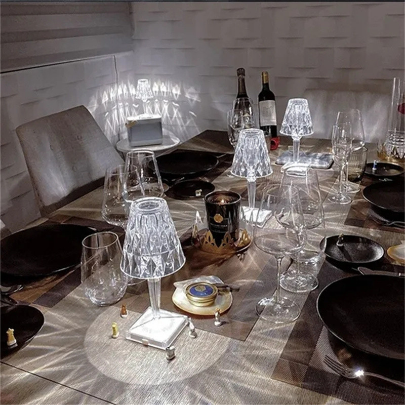 Uus RGB mitmevärviline hämardatav kaugjuhtimispuldiga Diamond Crystal laualamp USB laetav LED atmosfäärivalgusti jõulukink