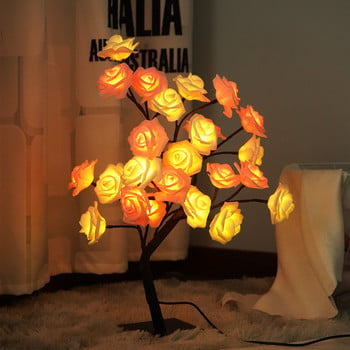 Επιτραπέζιο φωτιστικό LED Rose Flower Tree USB νυχτερινά φωτάκια Χριστουγεννιάτικη διακόσμηση Δώρο για Παιδικό Δωμάτιο Rose Flower Lighting Διακόσμηση σπιτιού