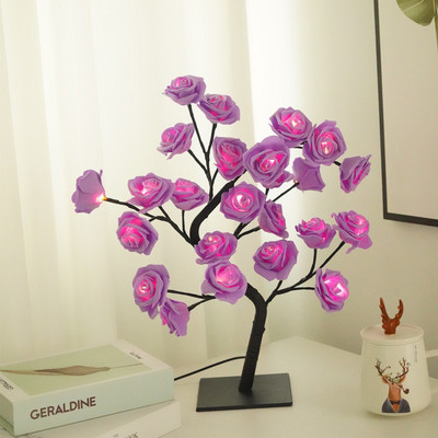 Επιτραπέζιο φωτιστικό LED Rose Flower Tree USB νυχτερινά φωτάκια Χριστουγεννιάτικη διακόσμηση Δώρο για Παιδικό Δωμάτιο Rose Flower Lighting Διακόσμηση σπιτιού