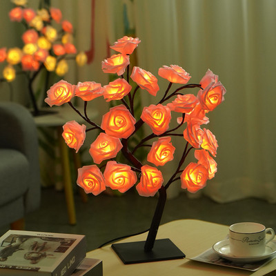 Επιτραπέζιο φωτιστικό LED Rose Flower Tree USB νυχτερινά φωτάκια Χριστουγεννιάτικη διακόσμηση Δώρο για Παιδικό Δωμάτιο Rose Flower Lighting Διακόσμηση σπιτιού