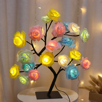 Επιτραπέζιο φωτιστικό LED Rose Flower Tree USB νυχτερινά φωτάκια Χριστουγεννιάτικη διακόσμηση Δώρο για Παιδικό Δωμάτιο Rose Flower Lighting Διακόσμηση σπιτιού