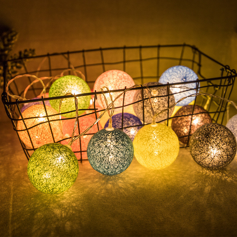 1/3/6 M LED kokvilnas vītnes bumbiņas gaismas virtenes Ziemassvētku Lieldienu ballīte brīvā dabā Mazuļa bērnu istabas gulta Fairy Lights Dekorācijas